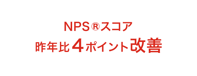 NPS®スコア 昨年比4ポイント改善