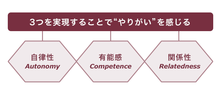 自律性 有能感 関係性 3つを実現することで”やりがい”を感じる