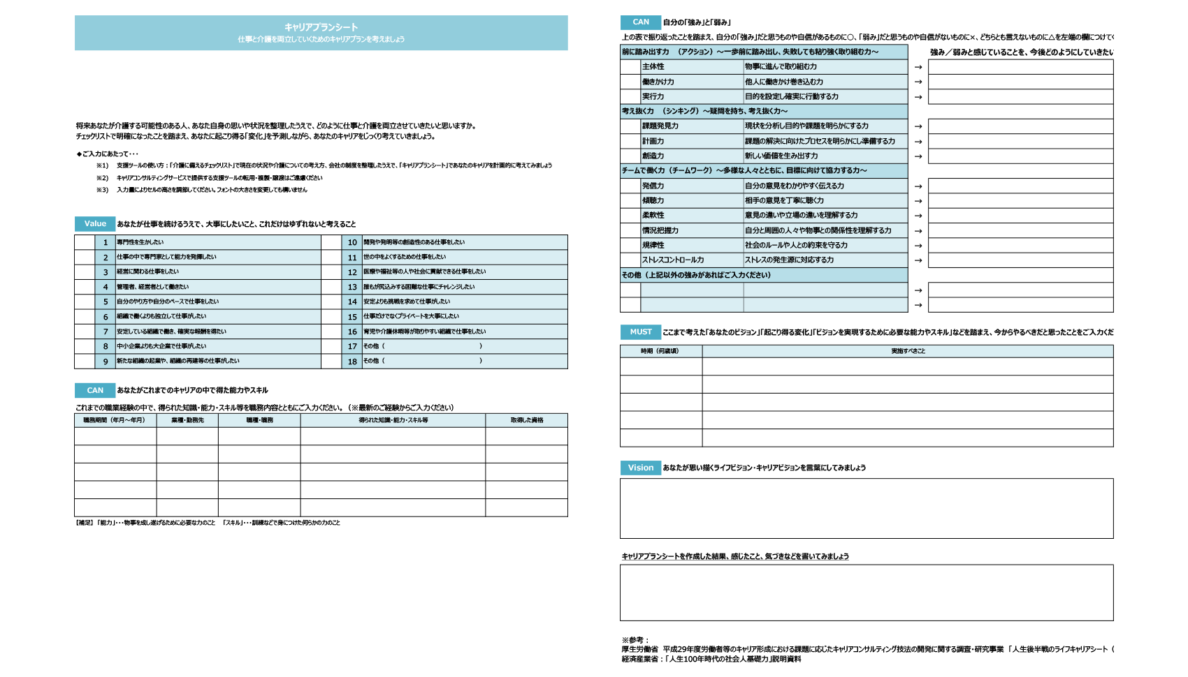 キャリアプランシート
