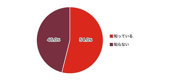 知っている 54.0 % 知らない 46.0%